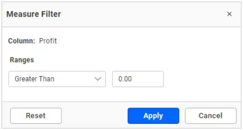 Measure Filter Configuration