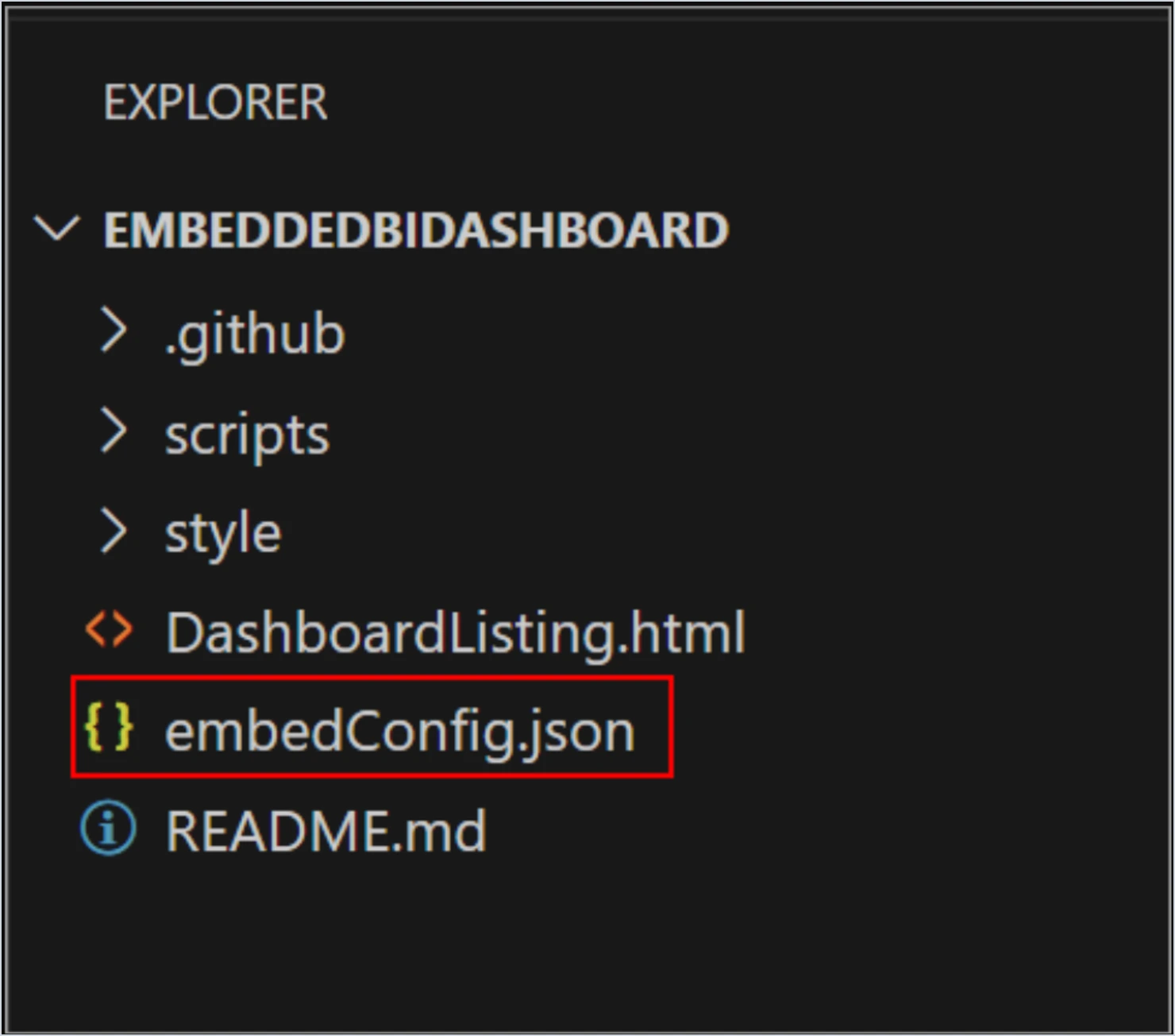 EmbedConfig.json file