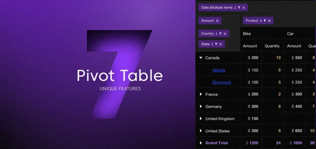 7 Unique Features of Pivot Table