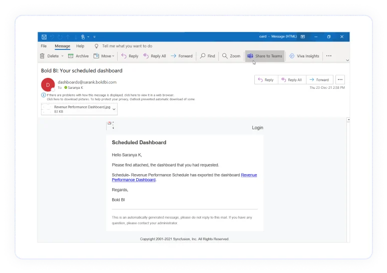 Auto-scheduled reports